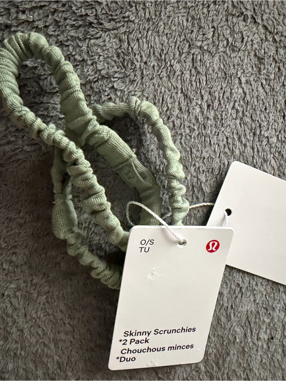 lululemon athletica Skinny Scrunchies 2-Pack in Light Sage Green